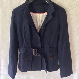 Navy Button/Belted Jacket